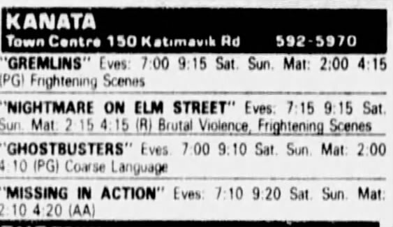 November 24, 1984 Listings