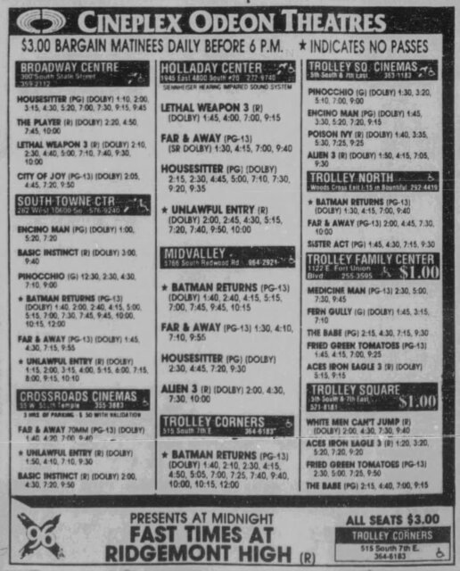June 26, 1992 Listings
