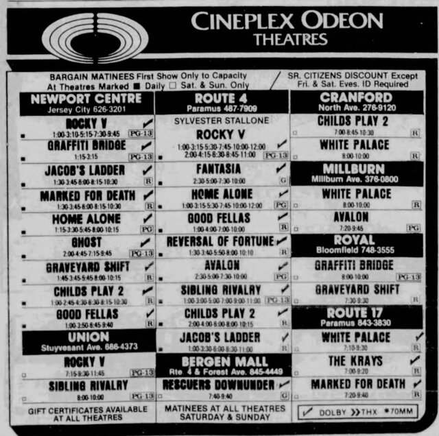Listings circa November 16, 1990
