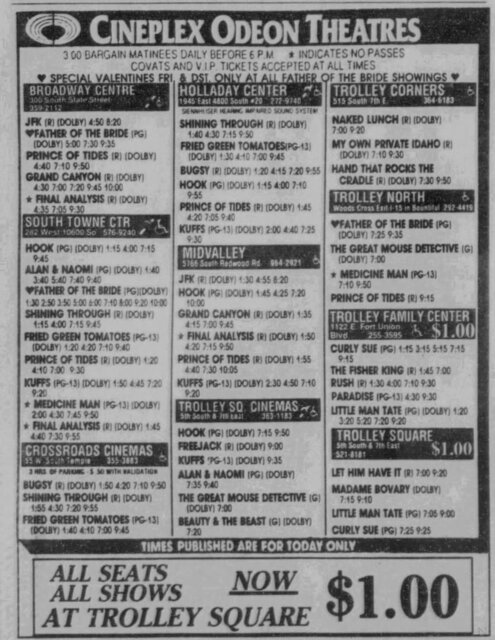14 February 1992 Listings