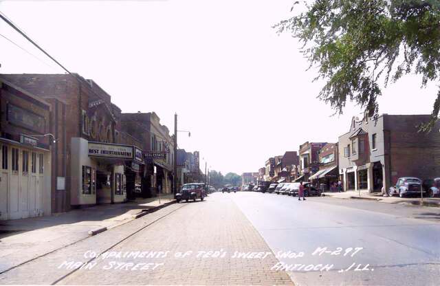 Circa 1940 colorized postcard credit Lakes Region Historical Society.