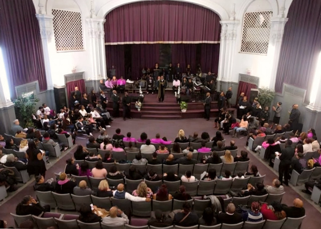 Typical Sunday service at Grace Apostolic Church 