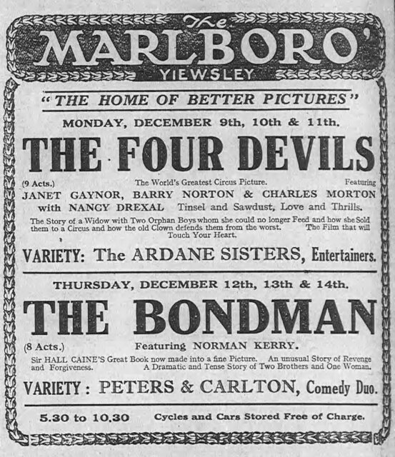 4 Devils at the Marlboro, December 9-11, 1929