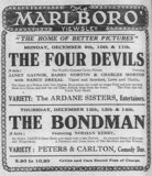 4 Devils at the Marlboro, December 9-11, 1929