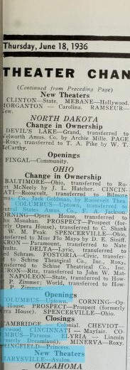Change in Ownership and Opening (1936)
