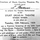 Sturt Drive-In 3871 Sturt Highway, Wagga Wagga, NSW  - 1959