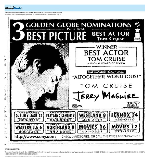 Tom Cruise--Number One Box Office Star (1996)