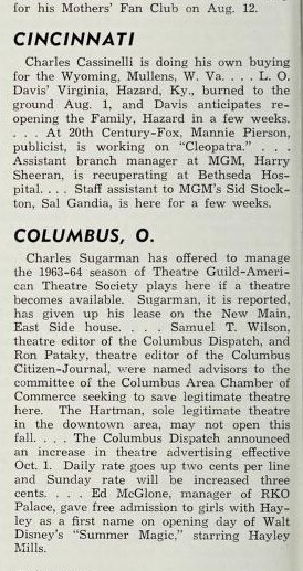 August 1963 News