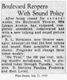 Boulevard Theater reopens Plain Dealer Jul 21 1929