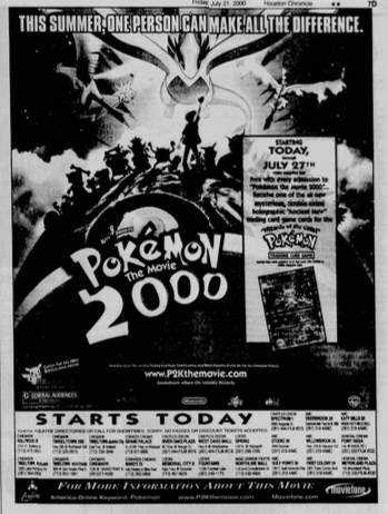 Pokemon the Movie 2000 Advert