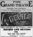 4 Devils at the Fox Grand Theatre, Du Quoin—6-7 December, 1929