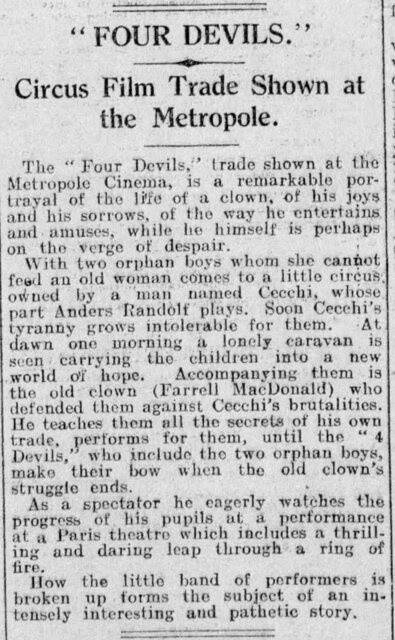 4 Devils at the Metropole on 24 May, 1929
