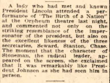 Lady who had met Lincoln