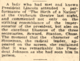 Lady who had met Lincoln