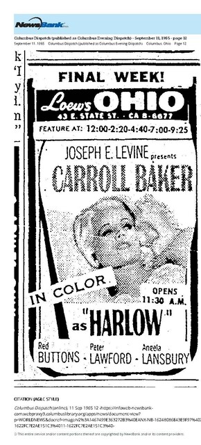 One of Two Jean Harlow Biopics in 1965
