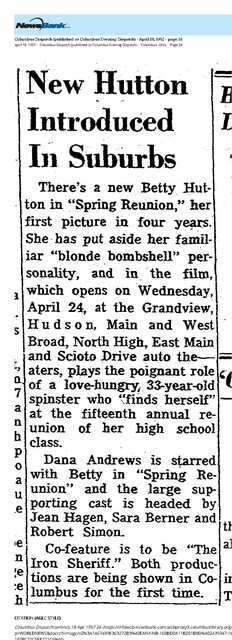 Betty Hutton's Last Film Credit (1957)