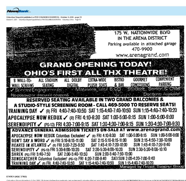 Grand Opening Today! October 5, 2001