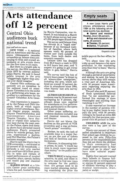 Performing Arts Attendance Boom in Columbus (1988)