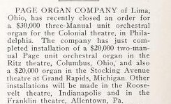 Organ installed (1927)