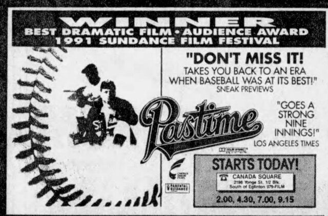 Pastime (1990) Ad