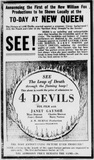 4 Devils at the Queen Theatre, St. John's, 3 February, 1930