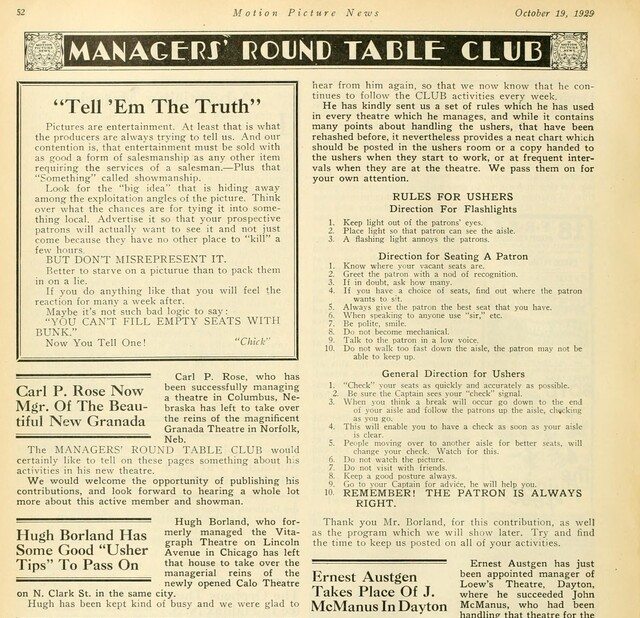 Theater Showman and More: Hugh Borland (1929)