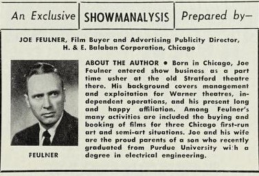 Theater Showman and More: Joe Feulner (1962)