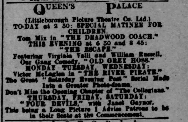 4 Devils at the Queen's Palace, Littleborough 30 Jan-1 Feb, 1930