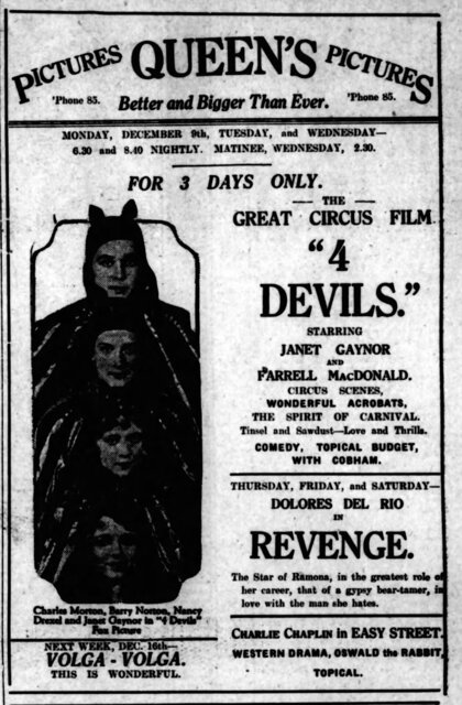4 Devil's, Another one of the Queen's Picture, 9-11 December, 1929