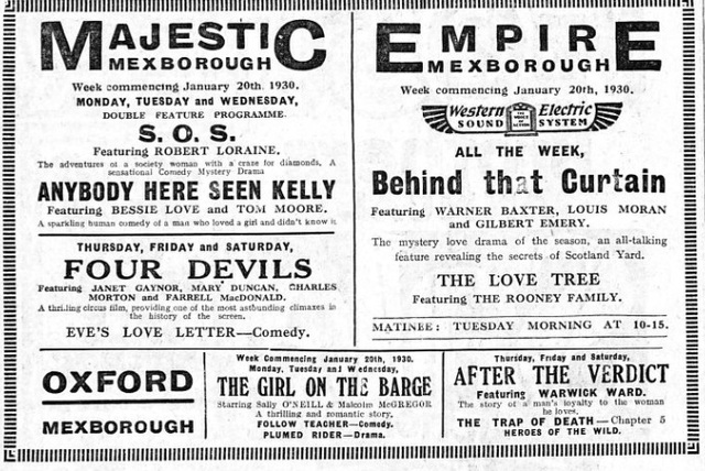 4 Devils at the Majestic, Mexborough, 23-25 Jan, 1930
