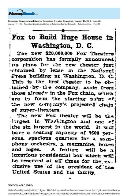 New Theater Plans (1926)