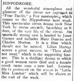 4 Devils at the Hippodrome, Bo'ness, 13-15 January, 1930