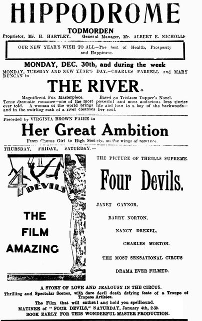 4 Devils at the Hippodrome, 2-4 January, 1930