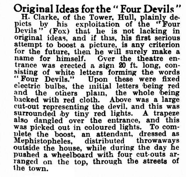Harold Clarke, Master of Promotions