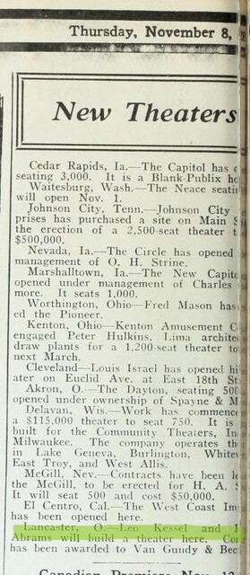 New Theatre Plans (1928)