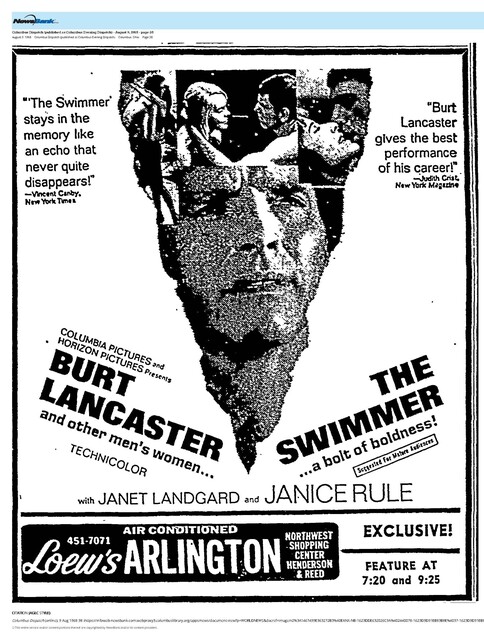 Burt Lancaster and Ohio-Born, Janice Rule (1968)