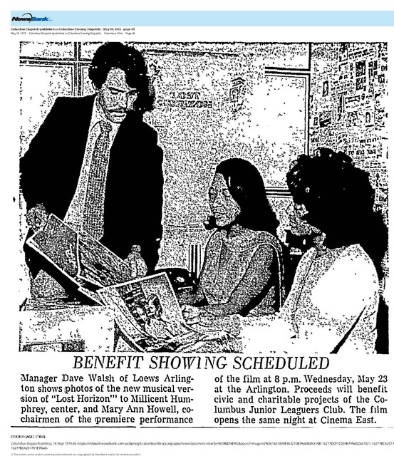 The Junior Leaguers Club Benefit Showing of "Lost Horizon" (1973)