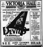 4 Devils at the Victoria Hall, week of 16 September, 1929