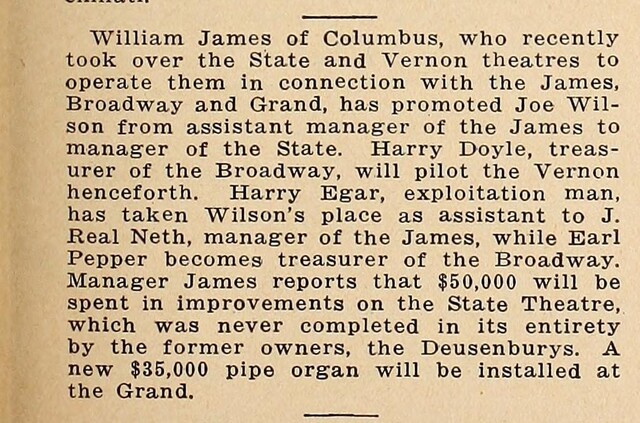 Theater Showman and More: William James (1923)