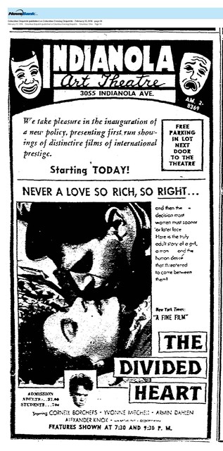 New Policy / Renamed the Indianola Art Theatre (1956)