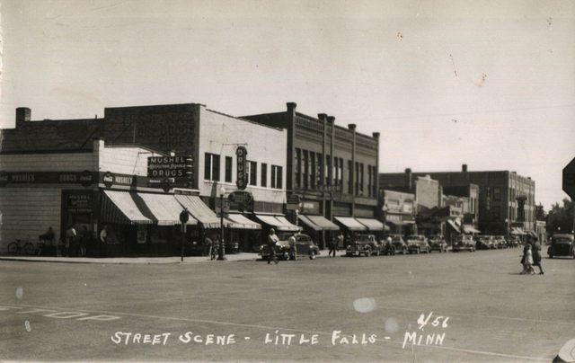 1956 photo with Falls Cinema in the background.