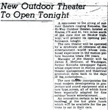 HI-WAY OUTDOOR Theatre; Wadsworth, Illinois.